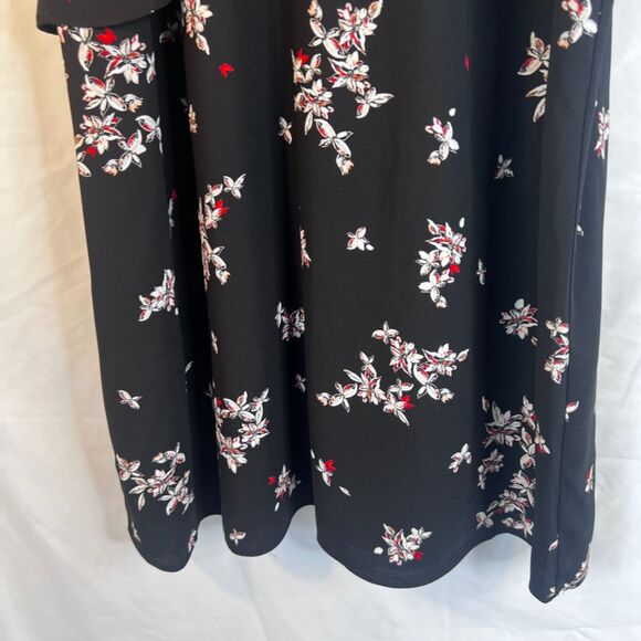 Apt 9 Sleeveless Floral Print Aline Dress Ruffled Bodice Dressy Size Large - Picture 5 of 11